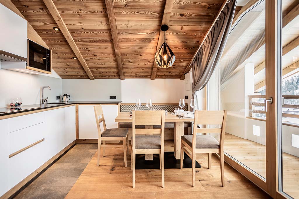 Luxusferienwohnung Chalet Dolomiti - Wohnküche
