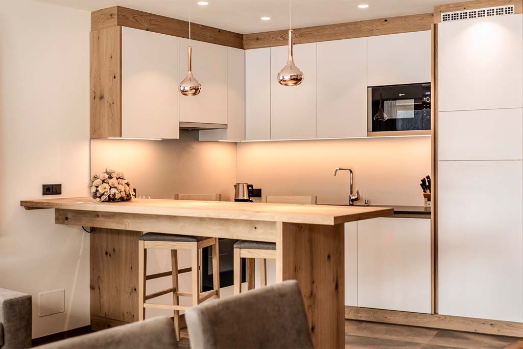 Luxusferienwohnung Chalet Plazola - Wohnküche