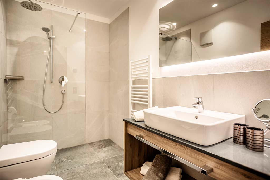 Luxusferienwohnung Suite Puez - Badezimmer