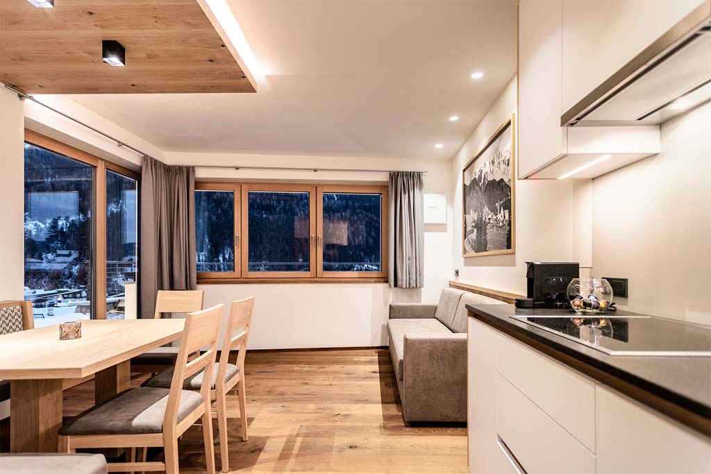 Luxusferienwohnung Suite Puez - Wohnküche
