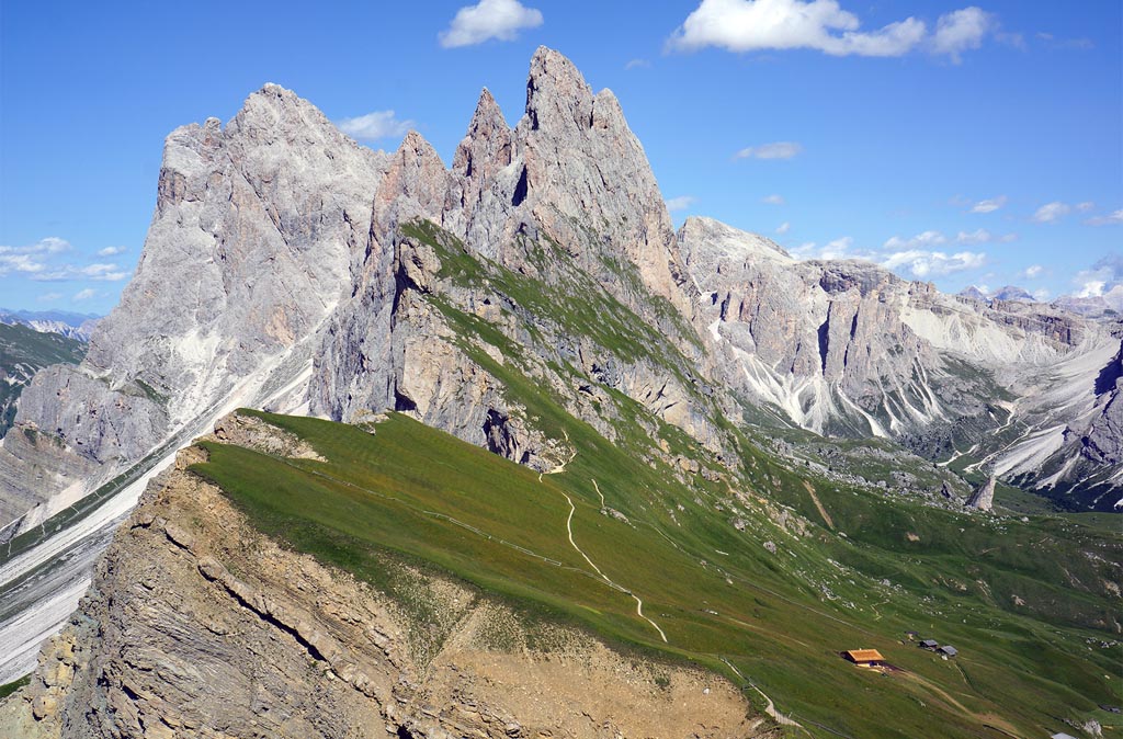 Seceda, Sas Rigais, Gröden im Sommer